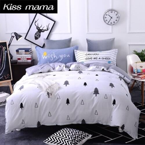 100% Cotton Bedding Set King Size Nordic Duvet Cover Set Custom size bed clothes Grey tree