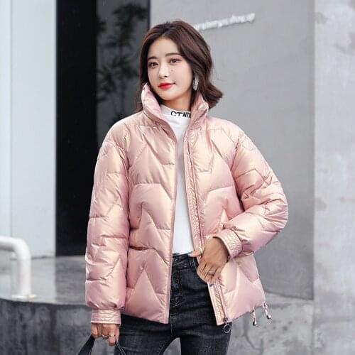 2021 New Winter Jacket Women Coat Stand Collar Parkas Casual Warm Cotton Padded Parka Short Coat Female Jacket Outwear XXXL
