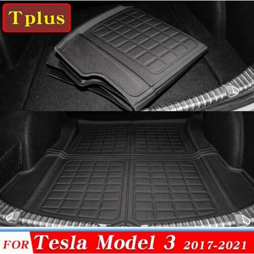 New!! Tesla Model 3 2021 Mat Accessories Front & Rear Trunk Mats For Model3 2017-2021 Trunk Mat TPE Waterproof Cargo Tray mat