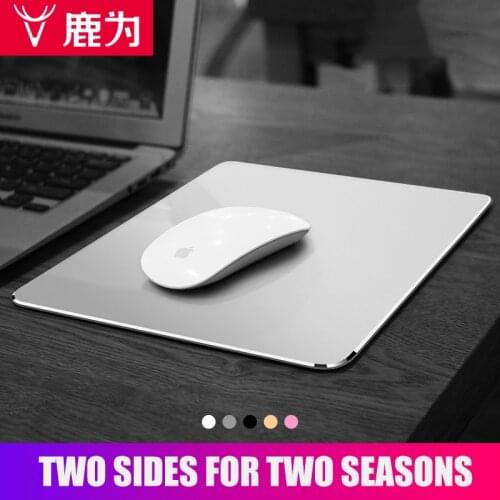 New Metal Aluminum Mouse pad Mat Hard Smooth Magic Thin Mousead Double Side Waterproof Fast and Accurate Control for Office Home