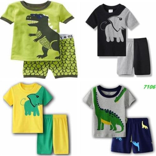 New Baby Kids Pajamas Set Summer Children Short Sleeve Cotton Sleepwear Boys Cartoon Pyjamas Girls Cute Home Clothing Nightwear