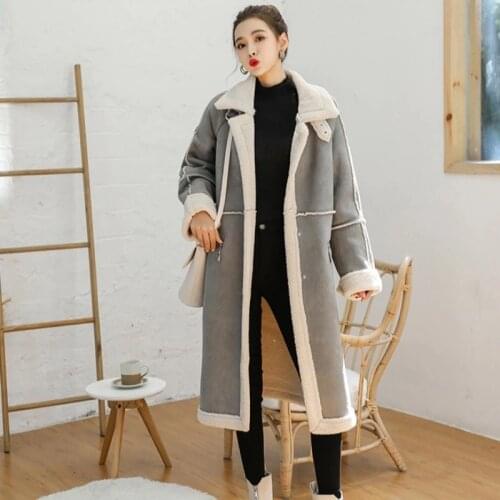 Lamb Coat Womens Winter New Suede Both Sides Wear Cotton-padded Jacket Korean Loose Fur-like One Coat