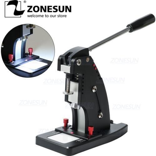 ZONESUN Manual Leather Punching Machine Hand Pressing Machine For Round Hole Puncher Leather Edge Punching Chisel Stitching Tool