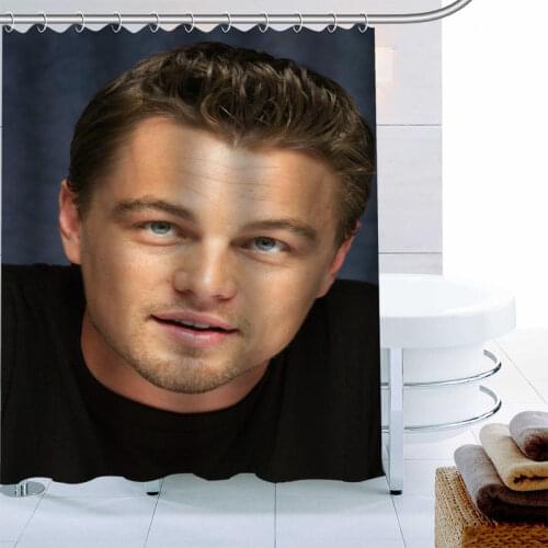 New Leonardo DiCaprio Shower Curtain Polyester Fabric High Defintion Print Bathroom Curtain Waterproof 12 Hook Bath Curtain 0331