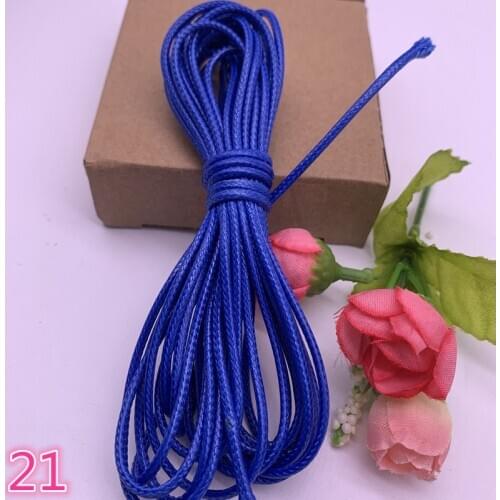 0.5 0.8 1.0 1.5 2.0mm Blue Waxed Cord Waxed Thread Cord String Strap Necklace Rope Beads for Jewelry Making