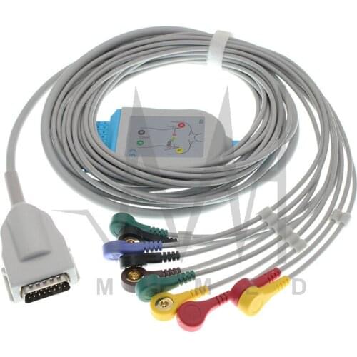 Compatible with Burdick/Quinton EKG Monitor,Ecliipse4,Eclipe400,Rclipse 8/800/850I,10 Lead ECG Cable,10kΩ Defibrillate Resistor