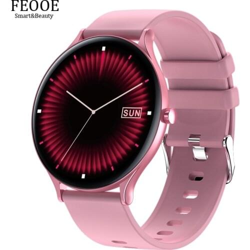 FEOOE Smart Watch Round Thin Sports Watches Men Women Heart Rate Monitor IP67 Waterproof Fitness Band for Xiaomi Iphone YD