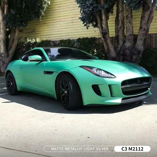 Quality High Air Free PVC Vinyl Sticker Bubble Wrap Roll Polymeric Matte Metal Green Vynil Wrap Car