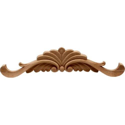 VZLX Floral Wood Carved Decal Corner Applique Decorate Frame Wall Doors Furniture Wooden Figurines Cabinet Decorative Crafts