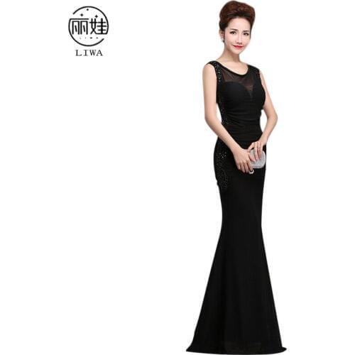 Black Sexy Deep V-Neck Slim Mermaid Evening Dress 2016 Robe De Soiree Backless Long Evening Dresses Vestido De Festa Longo BV50