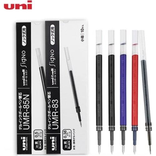 10pcs/lot UNI Water-Based Refill UMR-85N / UMR-83 Gel Pen Refill 0.38/0.5mm For K6 K3 UMN-155 Gel Pen
