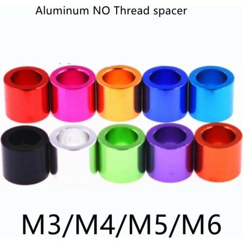 10pcs M3 m4 m5 m6*2/3/4/5/6/8 colourful aluminum Bushing gasket Spacer sleeve Non-thread standoffs For RC Model Parts