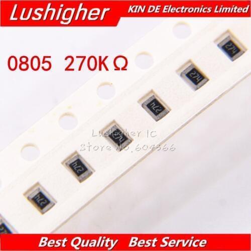100PCS 0805 SMD Resistor 5% 270K Ohm 274 2703 270Kohm