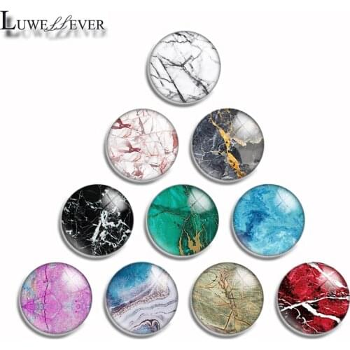 12mm 10mm 14mm 16mm 20mm 25mm 495 Colorful Marble Mix Round Glass Cabochon Jewelry Finding 18mm Snap Button Charm Bracelet