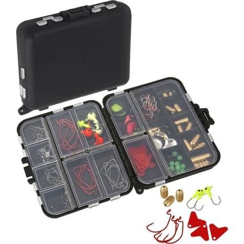 177pcs/set Fishing Accessories Hooks Swivels Weight Fishing Sinker Stoppers Connectors Sequins Lures Fishing Tackle Box