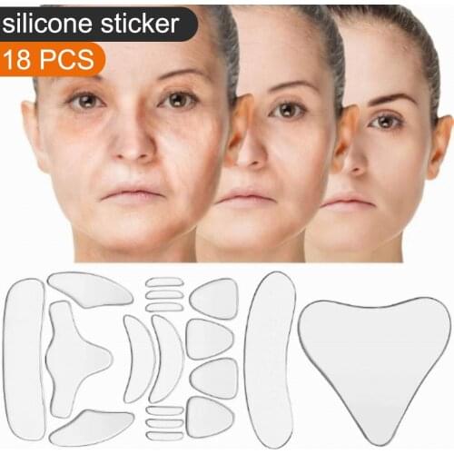 18pcs Face Wrinkle Patch For Smoothing Eye Forehead Mouth Neck Wrinkles Reusable Anti Wrinkle Strips Silicone Patch Prevents