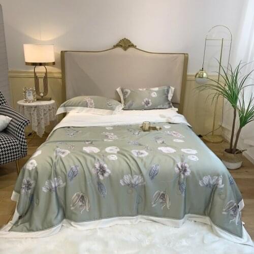 2020 Quilt Blankets Soft tencel Comforter Bedding 4pcs quilt flat sheet pillowcase Air Conditioner Summer Quilts