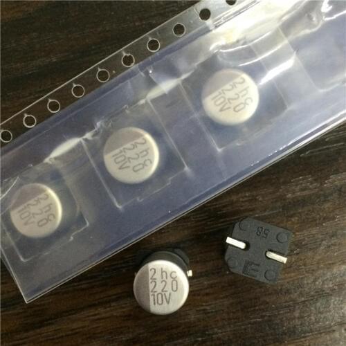 50pcs 220uF 10V ELNA RVC series 8x10mm Long Life 10V220uF Chip type SMD Aluminum Electrolytic Capacitor