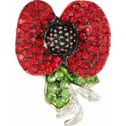 Rhinestone button Home decoration accessories Free shipping 10PCS 40*32mm poppy flower buttons(BTN-5599)
