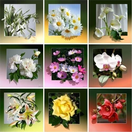 ARMYQZ Diamond Painting Flower Cross Stitch Handmade 5d Embroidery Sale Full Drill Diamond Art Daisy Diy Rhinestones Home Decor