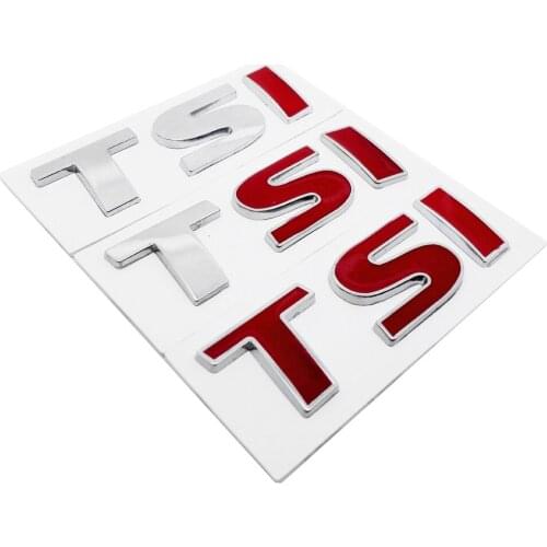 Car Accessories 3D Emblem Badge Sticker For TSI Logo For Volkswagen Polo Golf Bora CC Passat Chrome Rear Trunk Lid Decal Auto