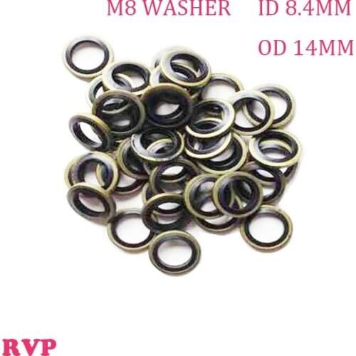 Free Shipping M8 High Pressure Rubber Metal Shim Seal Gasket NBR Metal Washers 1 LOT=100PCS