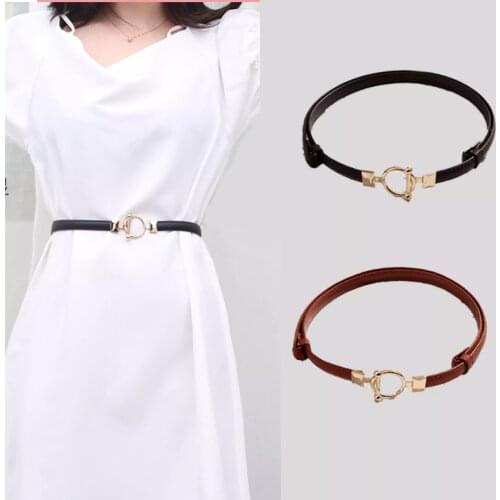 Shiny Small Leather Belt Girdle Female Decorative Dress Korean Trousers Fashion Skirt