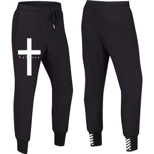 Christian Men Women Printing Cross Pants Men Casual Trousers Hip hop Streetwear Men Sweatpants Faith Clothing Streetwear Brand