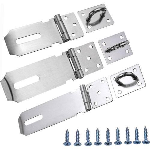 Anti Theft Door Lock Stainless Steel Gate Hasp Staple Padlock Clasp Shed Latch Hardware Tools Hasps