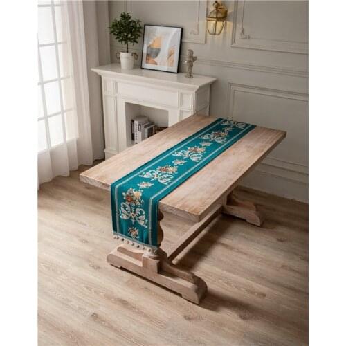 European-style Retro Flower Table Flag Chenille beads household h Party Wedding Decoration cloth cloth Table Runner Cloth Cover