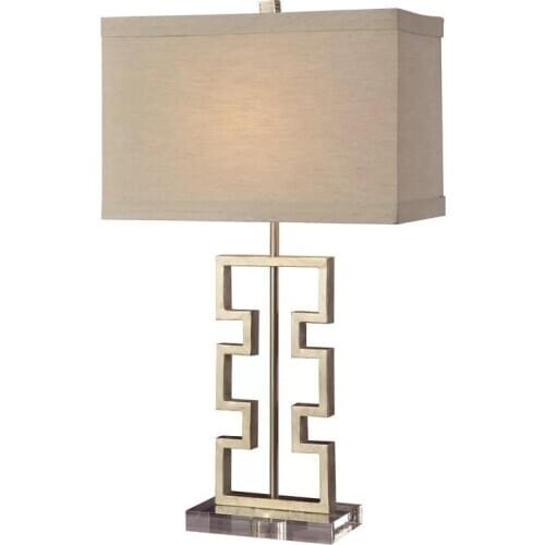 French simple creative crystal hardware table lamp American living room bedroom bedside decorative table lamp