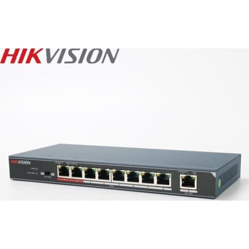 HIKVISION PoE Switch DS-3E0510P-E 9 ports 10/100/1000 Mbps Metal Material for 8CH NVR and CCTV IP Cameras 802.3at 802.3af