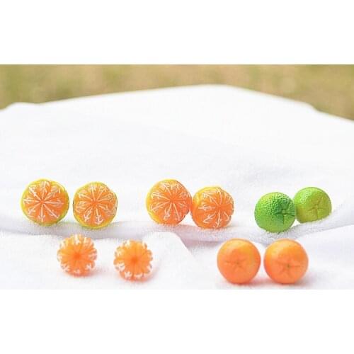 Creative Emulational Fruits Stud Earrings Sweet Cute Peeled Oranges Earrings Simple Fresh Jewelry Student Children Gifts