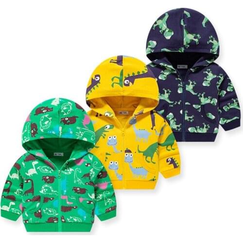 New Dinosaur Children Jackets Casual Summer & Autumn Kids Hooded Outerwear Coats Jackets for Boys
