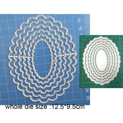 Metal cutting dies cut die mold layering lace oval frame decoration Scrapbook paper craft knife mould blade punch stencils dies