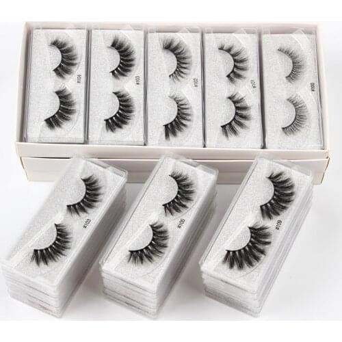 Wholesale fashional false eyelashes hand made 3d mink volume eyelashes natural super messy soft lashes for make ups In Bulk