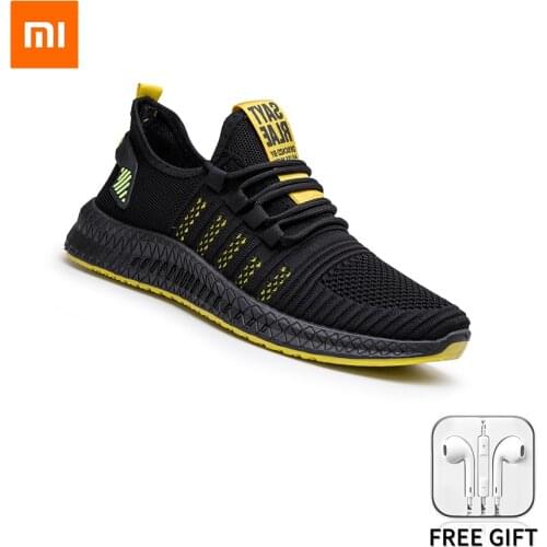 Xiaomi Youpin Fashion Men Sneakers Mesh Casual Lac-Up Male Shoes Lightweight Breathable Vulcanize Walking Sneakers Size 36-47