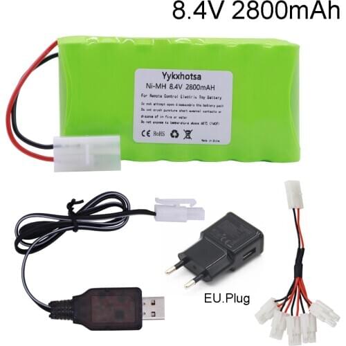NI-MH battery 8.4v 2800mah Battery with USB Charger For Rc toys Casr Tanks Trains Robots Boats Guns AA 8.4v AA NIMH Battery Pack