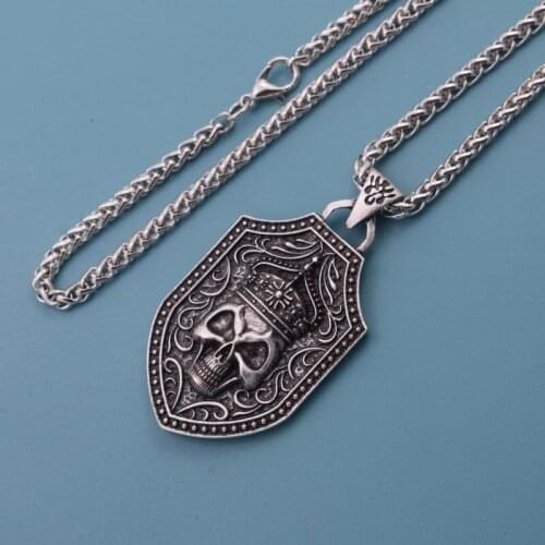 12pcs Bike Punk Heavy Skull Pendant Necklace Boy Gift For Men Gothic Jewelry