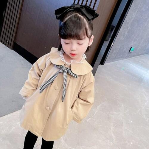 Girls Coat Outerwear Solid Color Girl Coat Spring Autumn Childrens Coat Casual Style Childrens Clothes For Girls