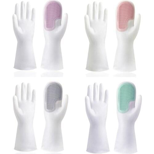1Pair Dishwashing Cleaning Gloves Reusable Single Brush for Household Kitchen Clean Tool Pet Hair Care Car Washing