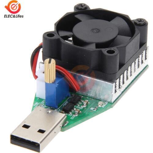 DC 3.7~13V USB 15W Adjustable Constant Current Electronic Load Discharger Resistor Capacity Battery Tester With Fan