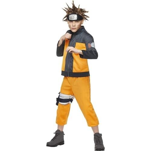 The Ultimate Ninja Awesome Kids Naruto Costume Boys Anime Cosplay Halloween Party Outfit Clothes
