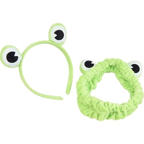 SAFENH Frog Makeup Headband Wide-brimmed Elastic Hairbands Cute Girls Hair Bands Funny Hair Accessories For Women