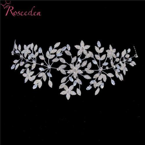 Fashion Cubic Zirconia Bridal Wedding Soft Headband Hairband Tiara CZ Bride Hair Jewelry Accessorie Hairpiece RE3533