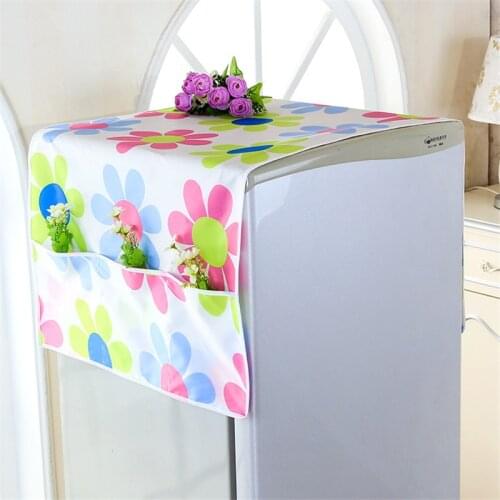 Waterproof PEVA Print Refrigerator Cover Dust Cover With Storage Bag Kitchen Supplies