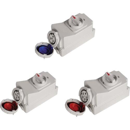IP67 Interlock Switch Socket 3 Core 4 Core 5 Core 16A 32A Refrigerated Container Industry Waterproof Socket German Standard