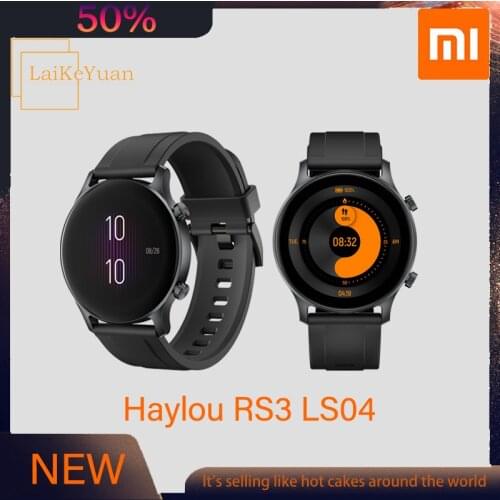 YouPin Haylou RS3 LS04 Smart Watch AMOLED Screen 5ATM Waterproof Heart Rate Monitor Sport Watch For Android IOS Mens Watch