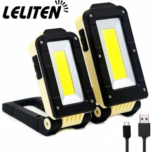 Portable COB+XPE LED Flashlight Torch USB Rechargeable LED Red and white Light Magnet hook Work Lantern + Built-in battery