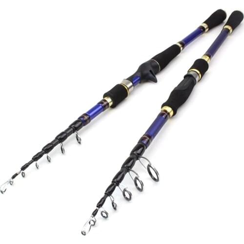 NEW 1.8m-2.7m carbon lure rod Spinning Casting Rod lure fishing M power 7-28g 12-25lb Travel telescopic pole Fishing Tackle